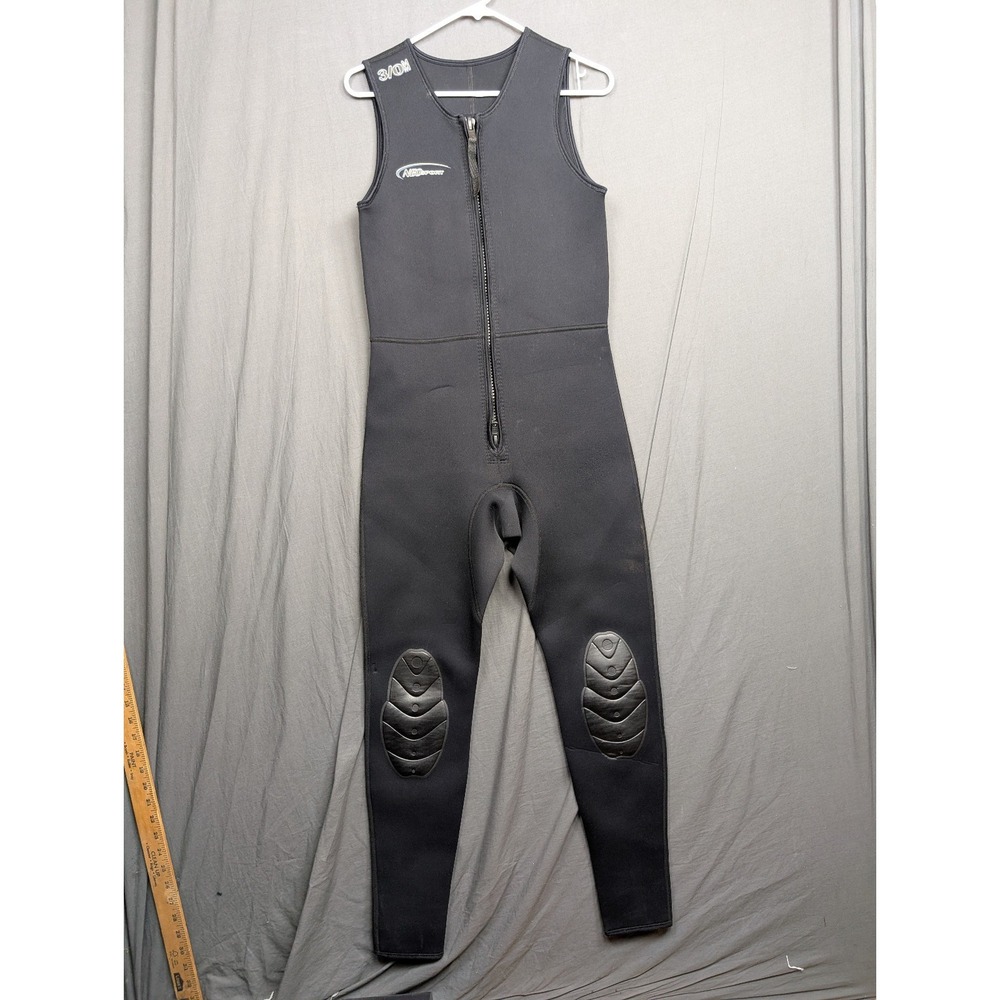 NEOSPORT 3/0mm Black Sleeveless Wetsuit‎ Top Pants Full Body Dive Suit Medium